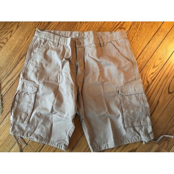 Noiz Jeans Mens Plus Size Cargo Shorts Khaki Size 46 Pockets Belt Loops Cotton - Picture 7 of 8